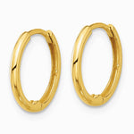 14K Yellow Gold Polished 1.45x14mm Hinged Huggie Hoop Earrings - Product Photo