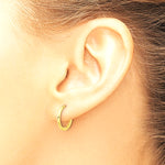 14K Yellow Gold Polished 1.45x14mm Hinged Huggie Hoop Earrings - Product Photo