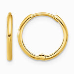 14K Yellow Gold Polished 1.45x14mm Hinged Huggie Hoop Earrings - Product Photo