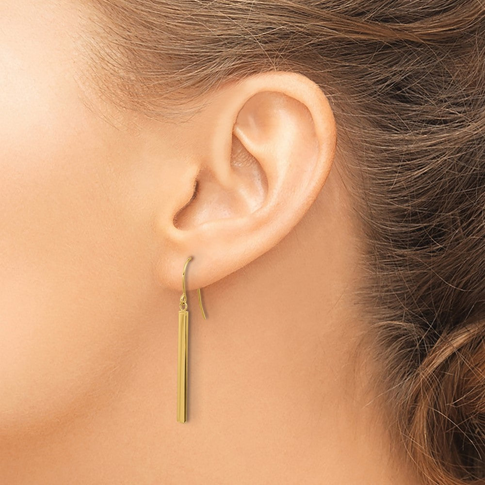 14K Bar Dangle Earrings - Product Photo
