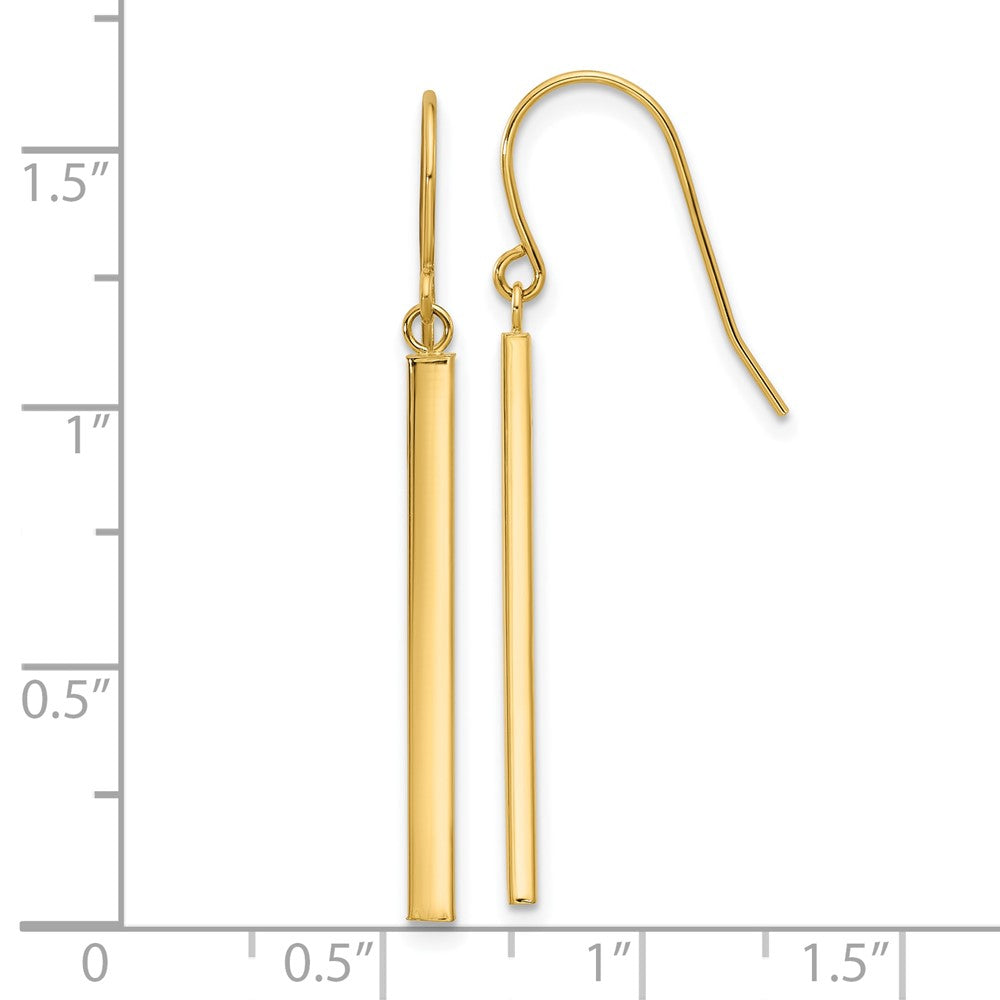 14K Bar Dangle Earrings - Product Photo