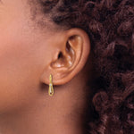 14K Polished Teardrop CZ Post Dangle Earrings - Product Photo