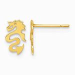 14K Yellow Gold Polished Dragon Post Earrings - Product Photo