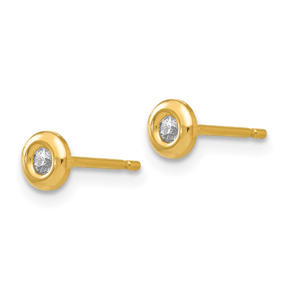 14k Polished CZ Earrings - Product Photo