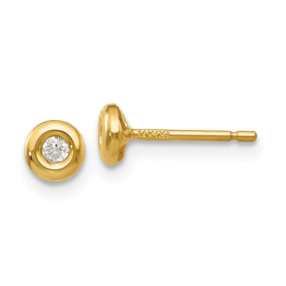 14k Polished CZ Earrings - Product Photo