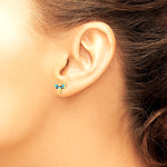14K Yellow Gold Enameled Dragonfly Earrings - Product Photo
