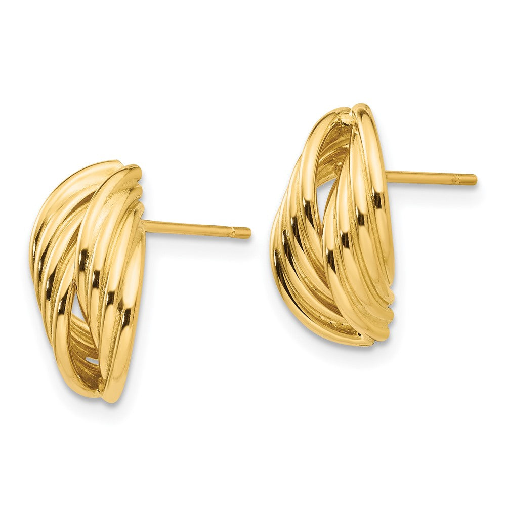 14k Polished Fancy Post Earrings - Product Photo