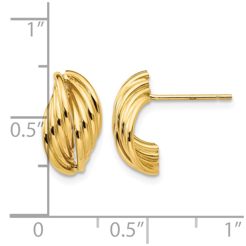 14k Polished Fancy Post Earrings - Product Photo