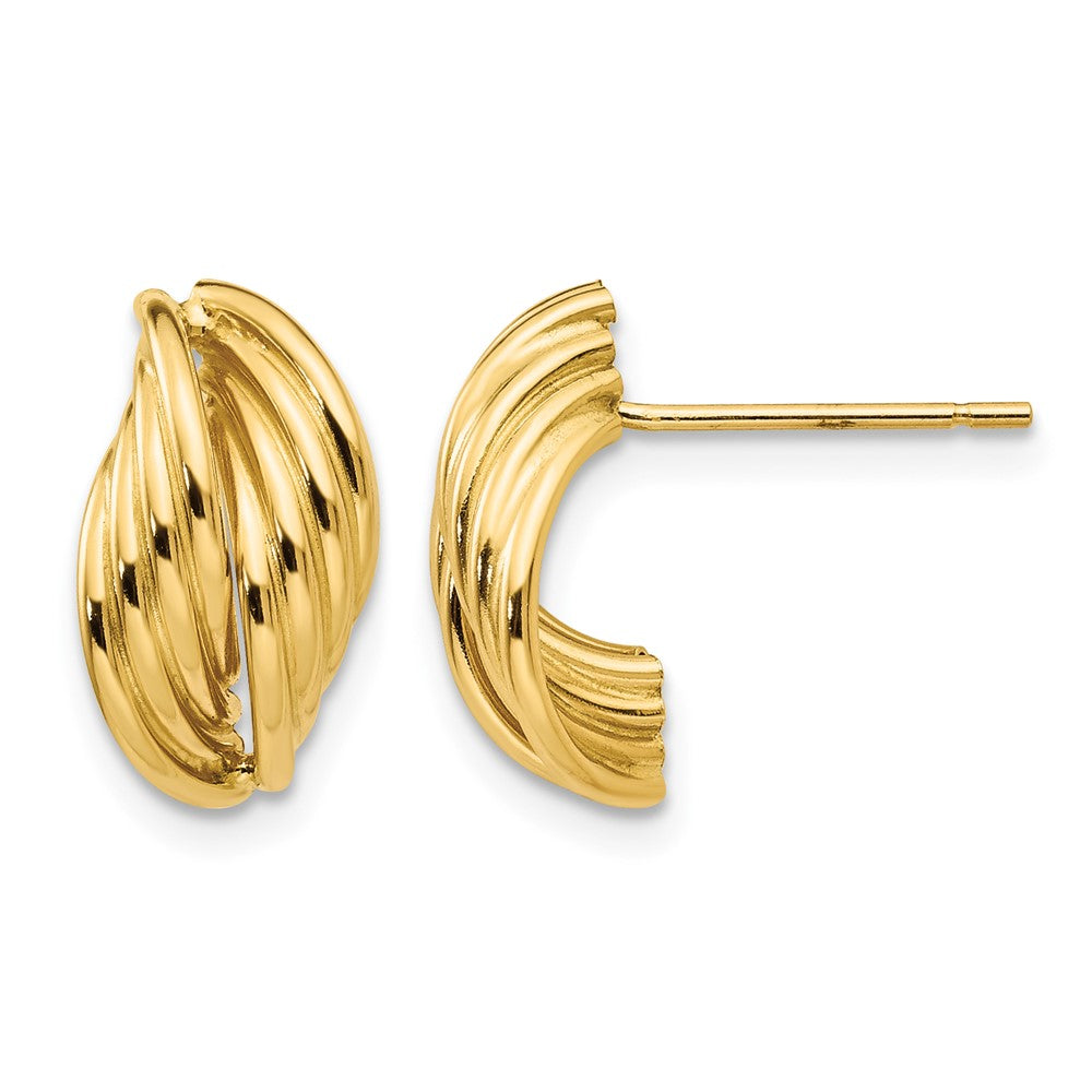 14k Polished Fancy Post Earrings - Product Photo