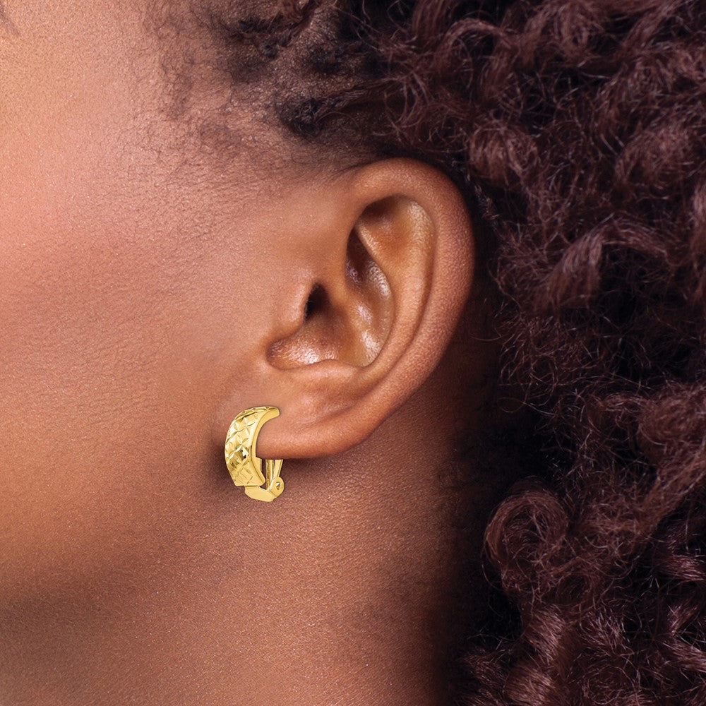 14K Yellow Gold Non-Pierced Earrings - Product Photo