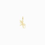 10K / 14K Yellow Gold Gecko Pendant - Product Photo