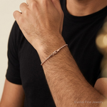 14k Rose Gold 1.75mm D/C Rope with Lobster Clasp Chain - Model Shot