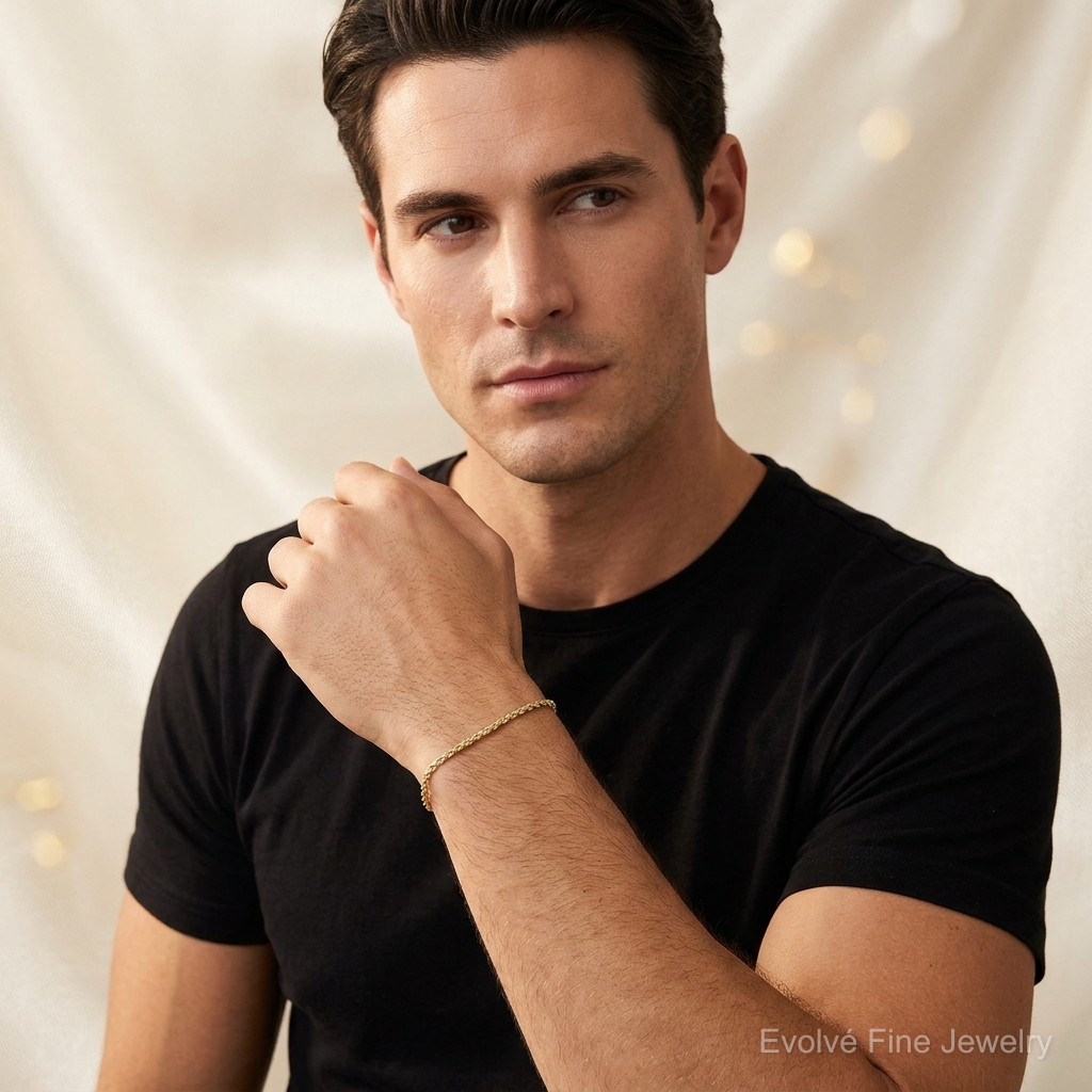 14k 2mm D/C Rope with Lobster Clasp Chain - Model Shot