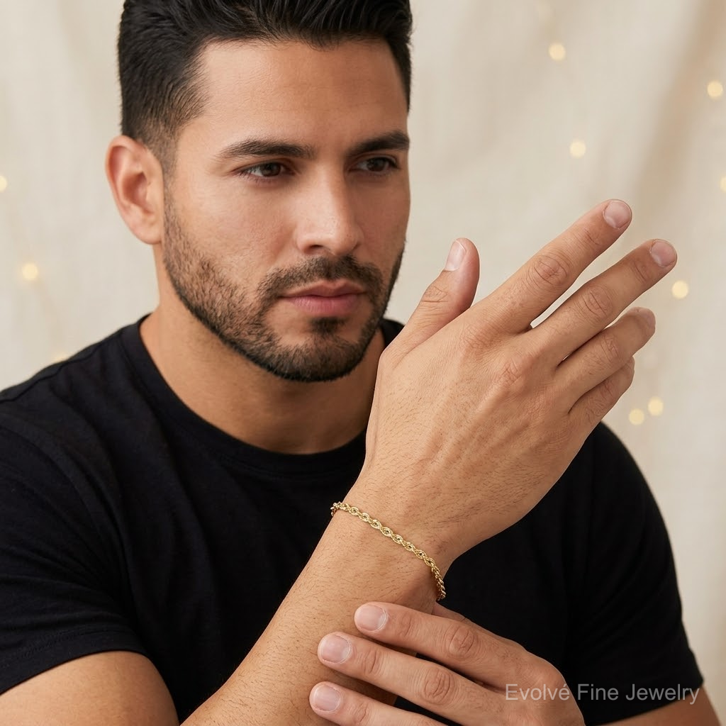 14k 2.25mm D/C Rope with Lobster Clasp Chain - Model Shot