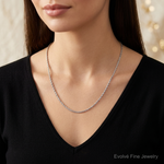 14k White Gold 2.75mm D/C Rope with Lobster Clasp Chain - Model Shot