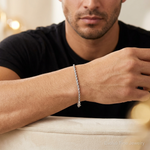 14k White Gold 2.75mm D/C Rope with Lobster Clasp Chain - Model Shot