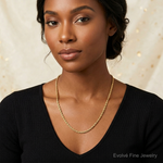 14k 3mm D/C Rope with Lobster Clasp Chain - Model Shot