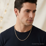 14k Tri-Color 3mm D/C Rope Chain - Model Shot