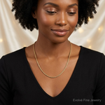14k 3.25mm D/C Rope with Lobster Clasp Chain - Model Shot