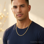 14k 3.5mm D/C Rope with Lobster Clasp Chain - Model Shot