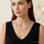 14k White Gold 3.5mm D/C Rope with Lobster Clasp Chain - Model Shot