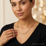 14K 3.75mm D/C Rope with Lobster Clasp Chain - Model Shot