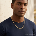 14k 4.5mm D/C Rope with Lobster Clasp Chain - Model Shot