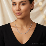 14k White Gold 4.5mm D/C Rope with Lobster Clasp Chain - Model Shot