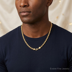 14K 8mm  D/C Rope with Fancy Lobster Clasp Chain - Model Shot
