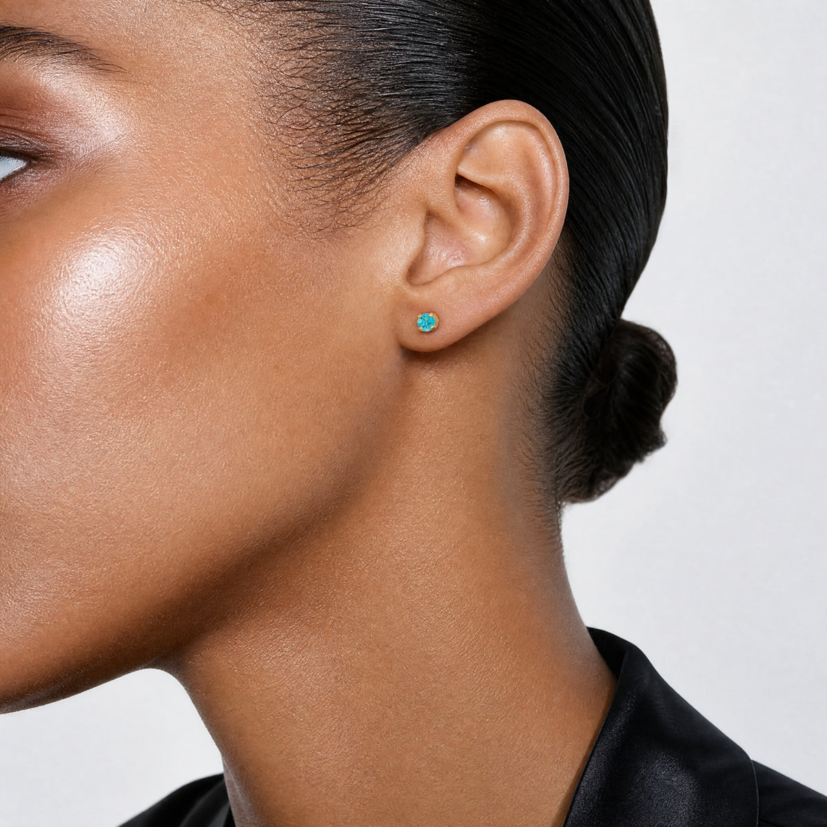 Inverness 14k 3mm December Crystal Birthstone Post Earrings - Model Shot