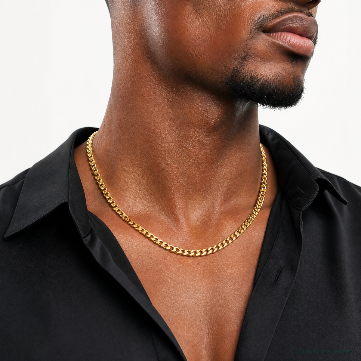 10k 6mm Semi-Solid Miami Cuban Chain - Model Shot