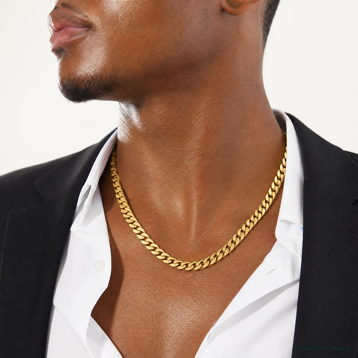 10k 6.75mm Semi-Solid Miami Cuban Chain - Model Shot