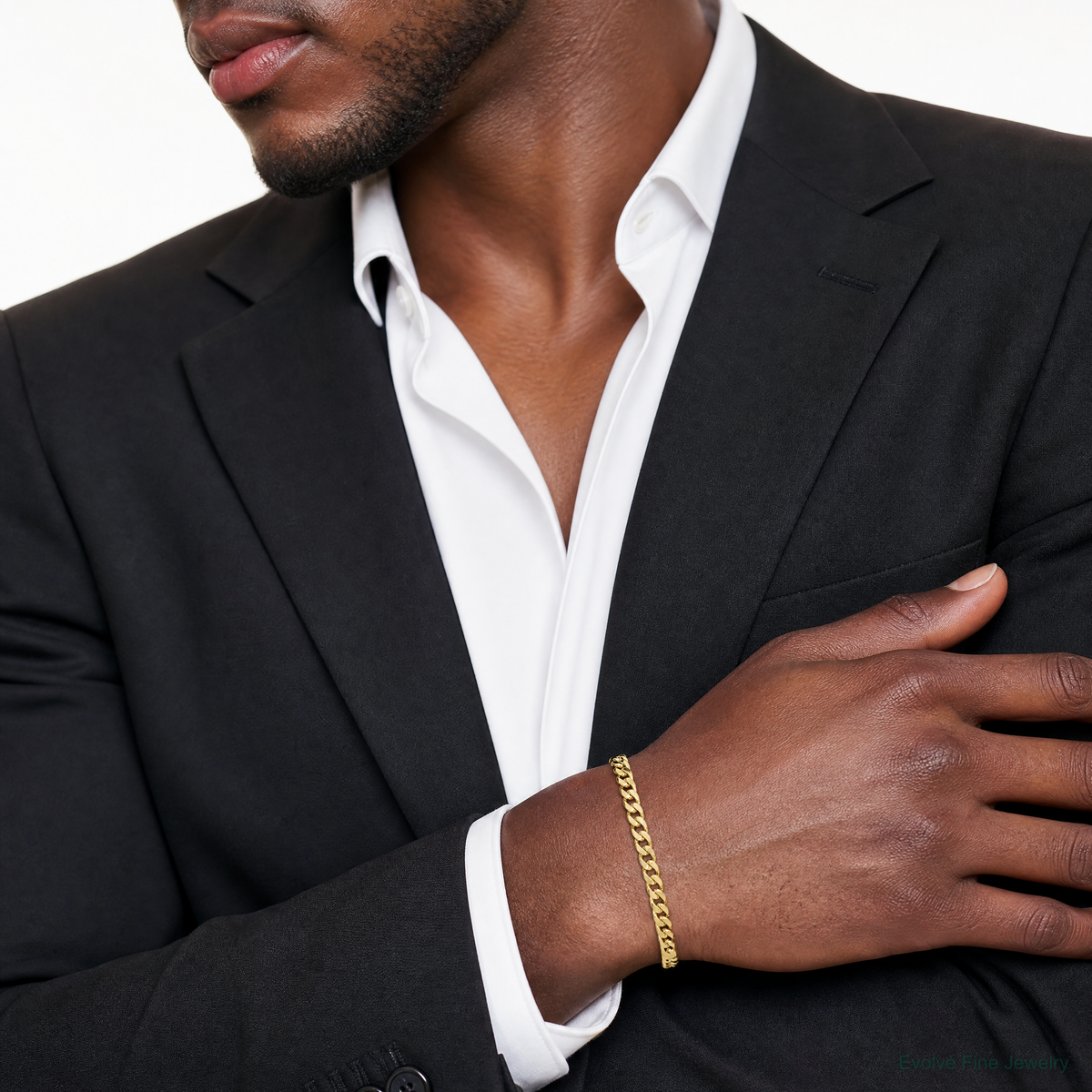 10k 6.75mm Semi-Solid Miami Cuban Chain - Model Shot