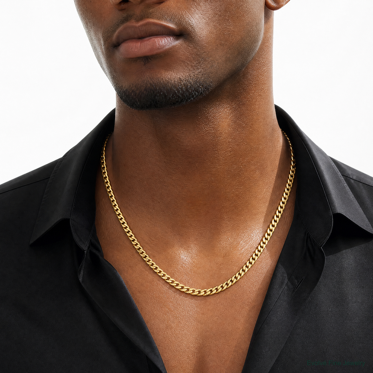 10k 7.3mm Semi-Solid Miami Cuban Chain - Model Shot