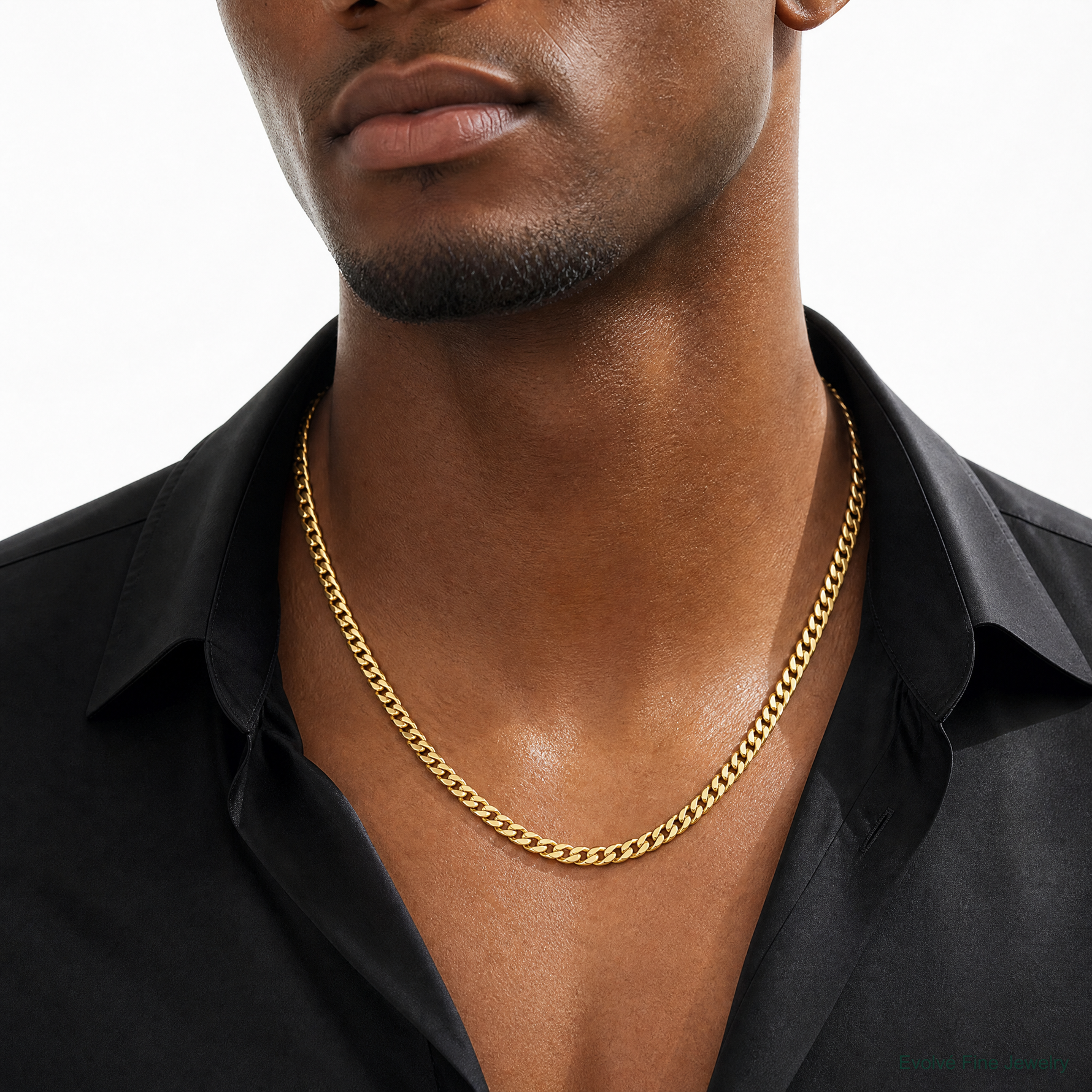 10k 7.3mm Semi-Solid Miami Cuban Chain - Model Shot