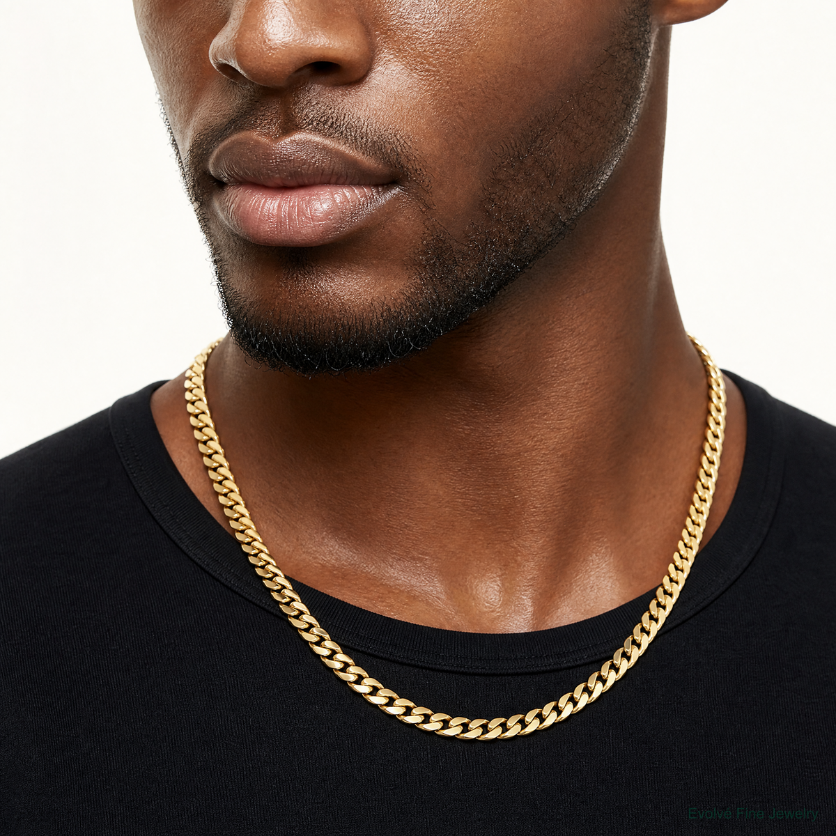 10k 9.3mm Semi-Solid Miami Cuban Chain - Model Shot