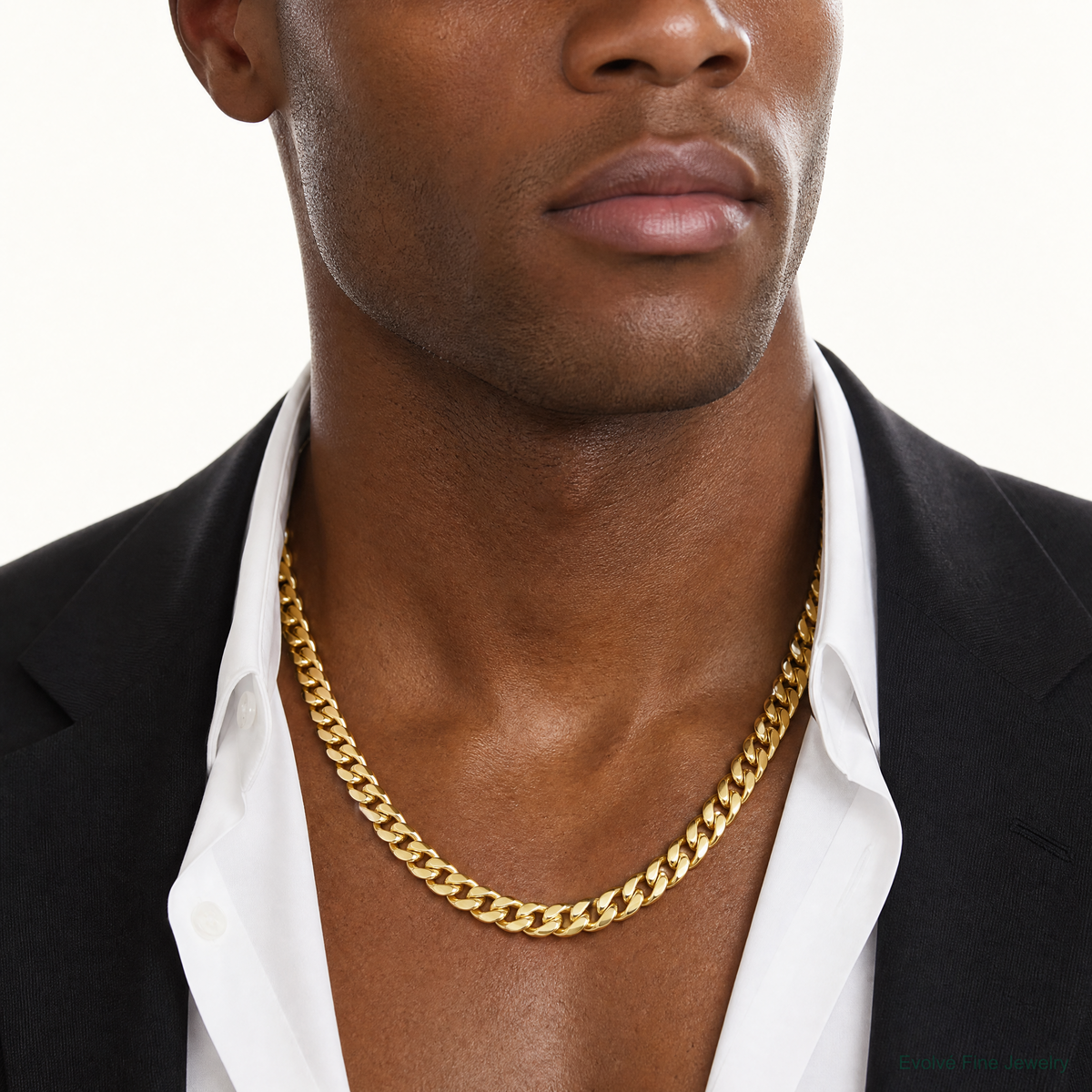 10k 11mm Semi-Solid Miami Cuban Chain - Model Shot