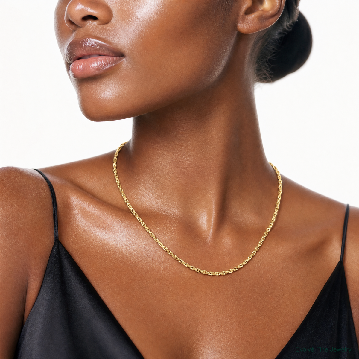 10k 4.75mm Semi-Solid Rope Chain - Model Shot