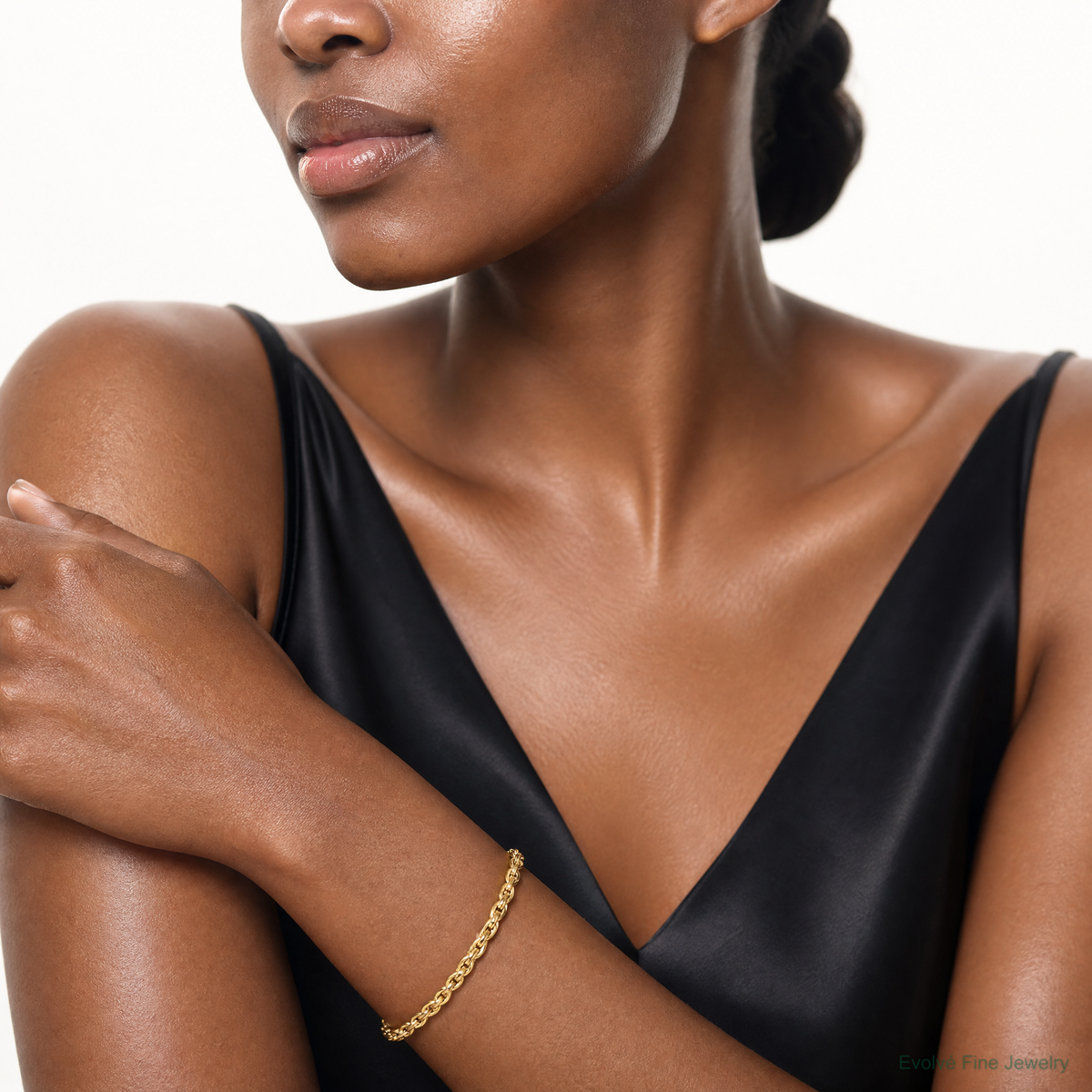10k 4.75mm Semi-Solid Rope Chain - Model Shot