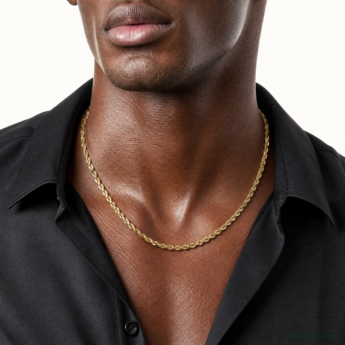 10k 5.4mm Semi-Solid Rope Chain - Model Shot