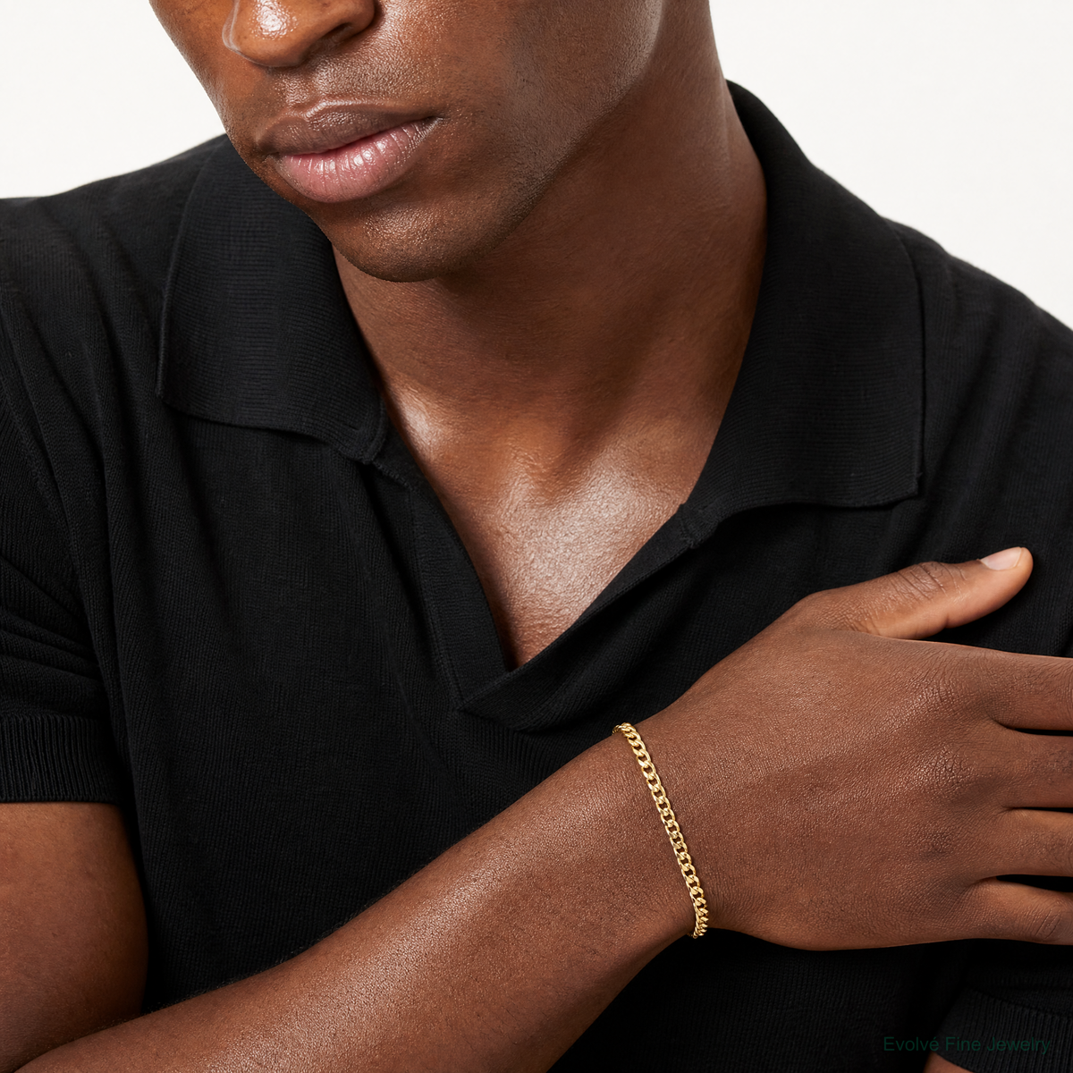10k 4.5mm Semi-Solid Miami Cuban Chain - Model Shot