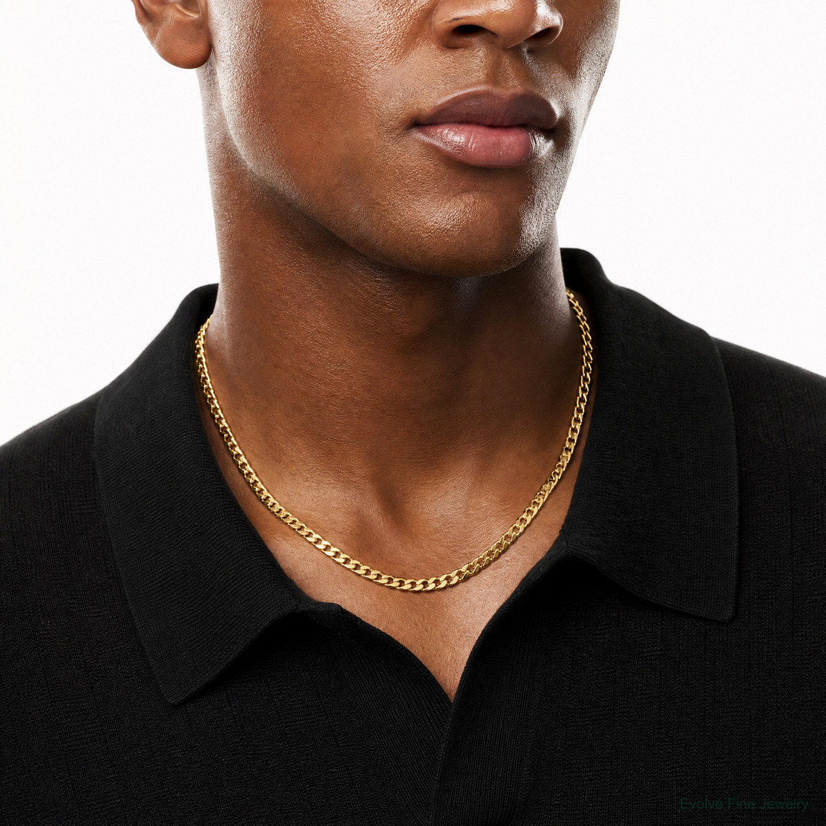 10k 5.25mm Semi-Solid Miami Cuban Chain - Model Shot