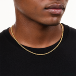 10k 2.5mm Semi-Solid Rope Chain - Model Shot