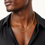 10k 3.5mm Semi-Solid Rope Chain - Model Shot