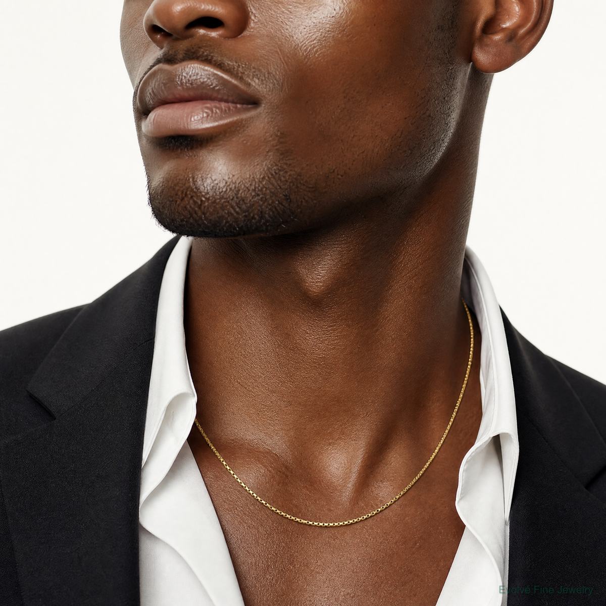 10k 1.3mm Box Chain - Model Shot