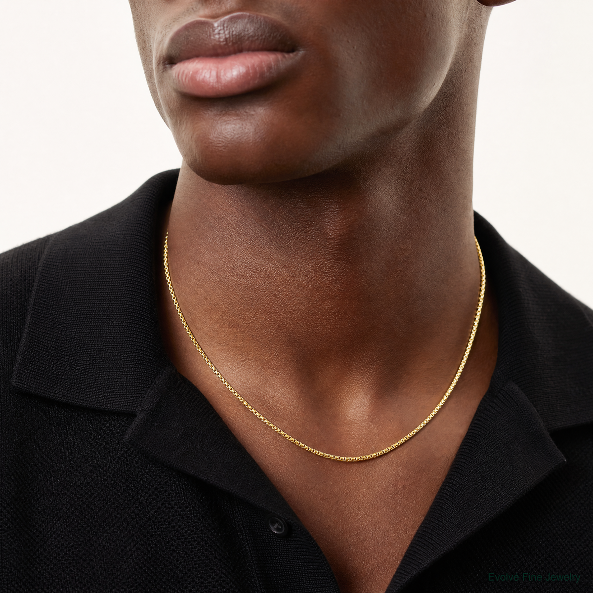10k 1.5mm Box Chain - Model Shot