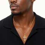 10K w/Rhodium Crucifix Pendant - Model Shot