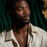 10k Crucifix Pendant - Model Shot
