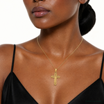 10k Crucifix Pendant - Model Shot