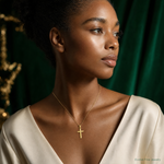 10k Cross Pendant - Model Shot